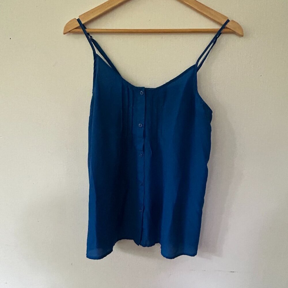Petticoat Alley Coquette Tank Top Womens Medium Blue Strappy Adjustable Feminine